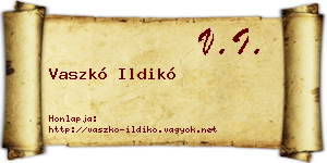 Vaszkó Ildikó névjegykártya